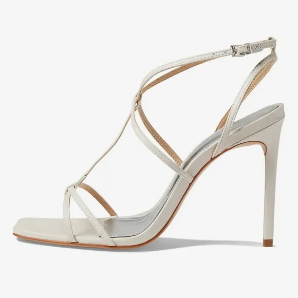 Schutz Womens Adriana Stiletto Sandal US 9 White Pearl Leather‎ NWOB