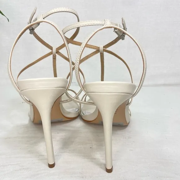 Schutz Womens Adriana Stiletto Sandal US 9 White Pearl Leather‎ NWOB