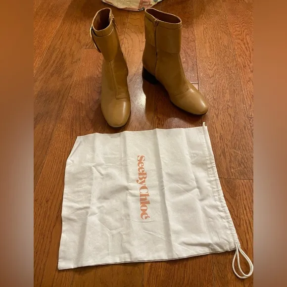 See By Chloe Leather Ankle Bootie