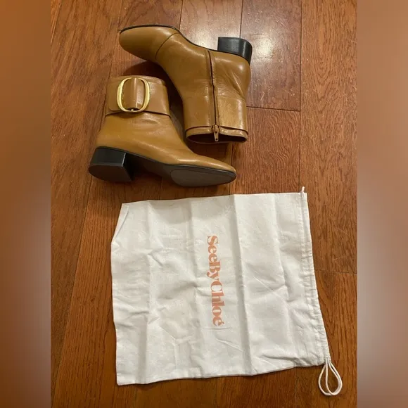 See By Chloe Leather Ankle Bootie