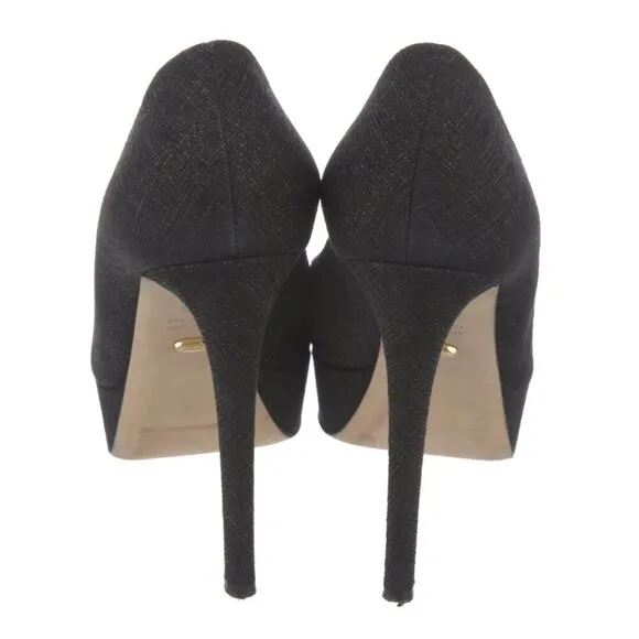 Sergio Rossi Black Suede Pumps US 8.5, IT 38.5