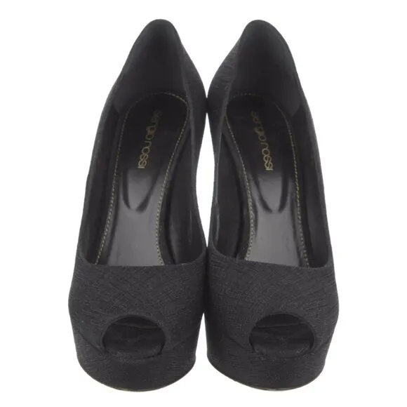Sergio Rossi Black Suede Pumps US 8.5, IT 38.5