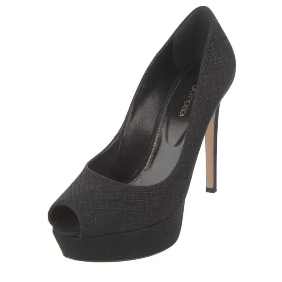 Sergio Rossi Black Suede Pumps US 8.5, IT 38.5