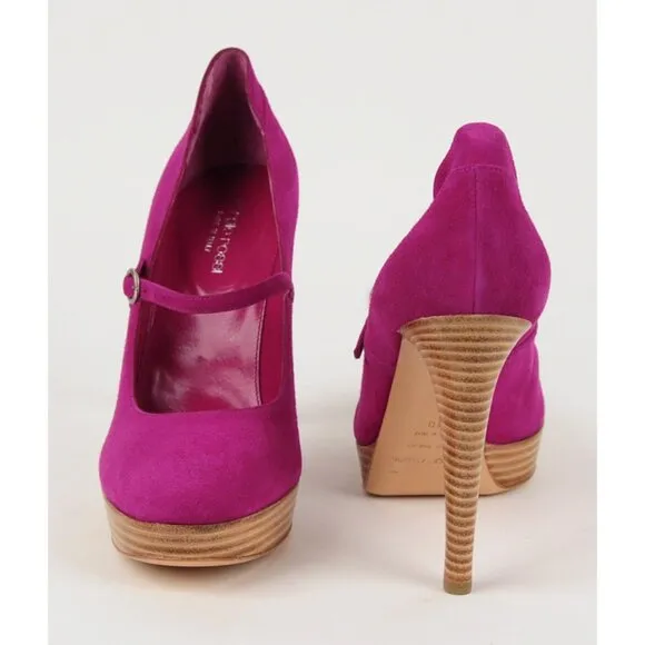 SERGIO ROSSI SHOES HIGH HEEL PUMPS FUCHSIA PINK SUEDE LEATHER sz IT 40 US 10