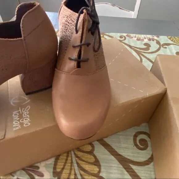 Sergio Tomani Elida Chunky Heel Shoes NEW 38 7.5