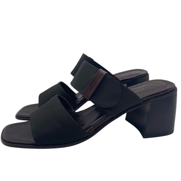 Sesto Meucci Womens Shoes Leather Sandals Sz 8 Brown Heeled Open Toe Italy Chic