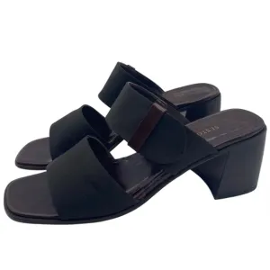 Sesto Meucci Womens Shoes Leather Sandals Sz 8 Brown Heeled Open Toe Italy Chic