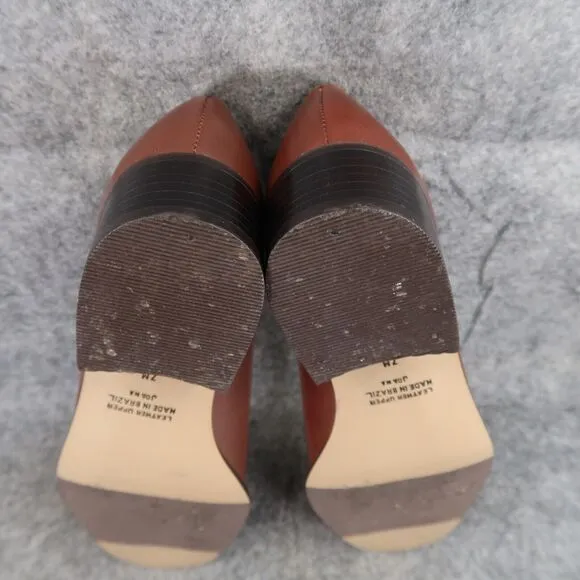 Seychelles Shoes Womens 7 Loafer Pump Classic Fashion Career Leather Brown Joana