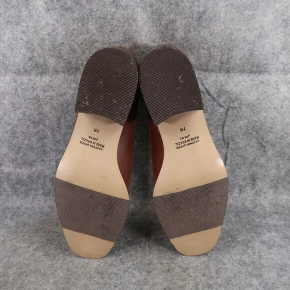 Seychelles Shoes Womens 7 Loafer Pump Classic Fashion Career Leather Brown Joana