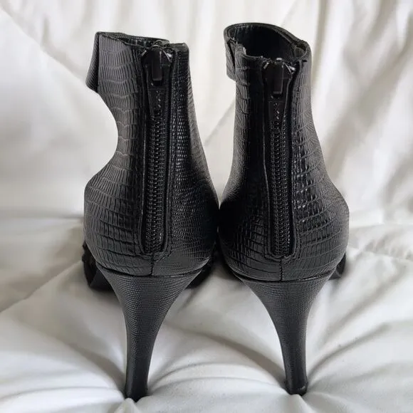 Seychelles size 8 Black Rhinestone Open Toe Heels with Ankle Strap