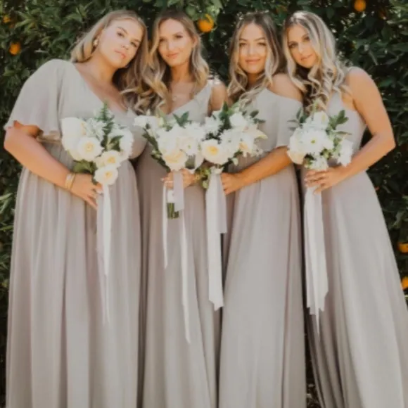 Show Me Your Mumu Jess Ruffle Midi Bridesmaid Formal Wedding Dress • size Medium