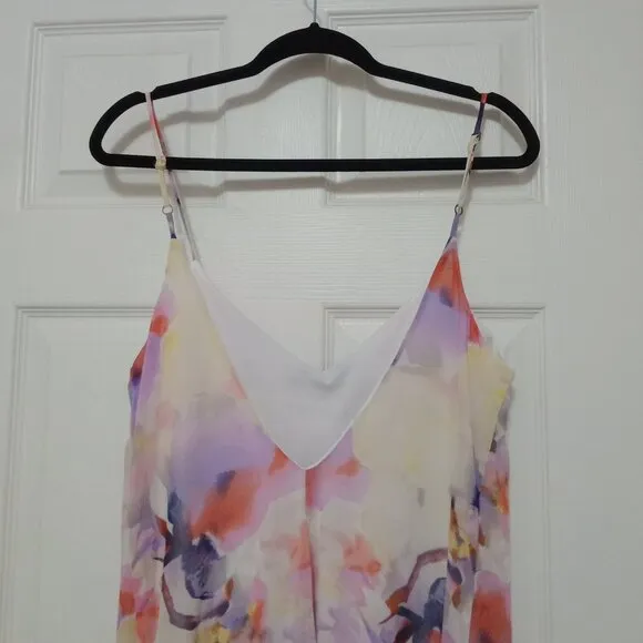 Show Me Your Mumu Watercolor Maxi Slip Dress Small Beach Wedding Guest Boho Chic