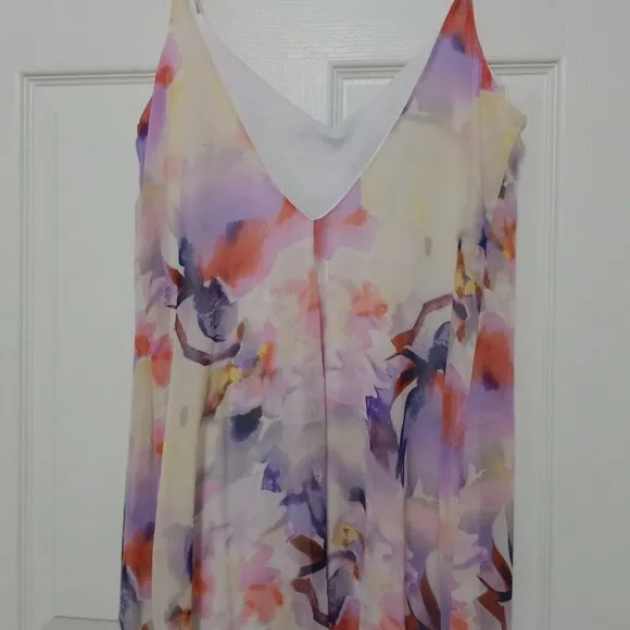 Show Me Your Mumu Watercolor Maxi Slip Dress Small Beach Wedding Guest Boho Chic