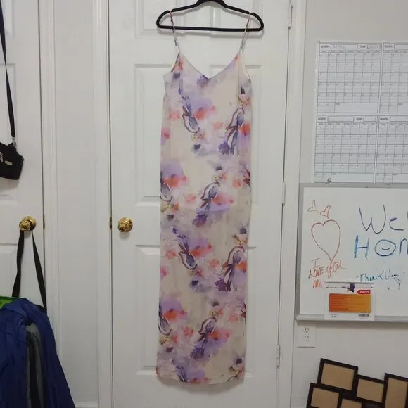 Show Me Your Mumu Watercolor Maxi Slip Dress Small Beach Wedding Guest Boho Chic