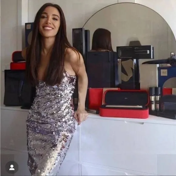 SILVER STRAPPY SEQUIN DRESS ZARA