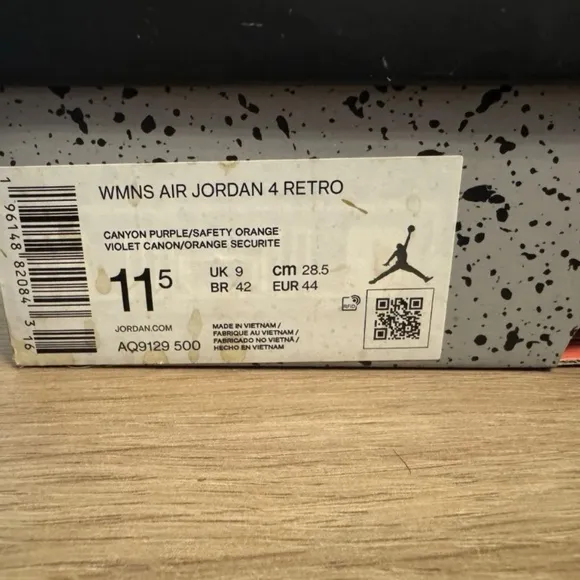 Size 11.5 W - Jordan 4 Retro Canyon Purple