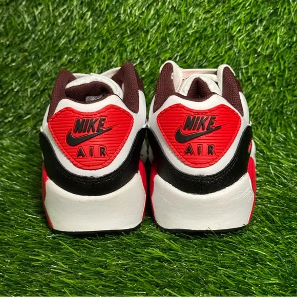 Size 4.5Y - Kids Nike Air Max 90 Burgundy Crush White Black - HF6358-600