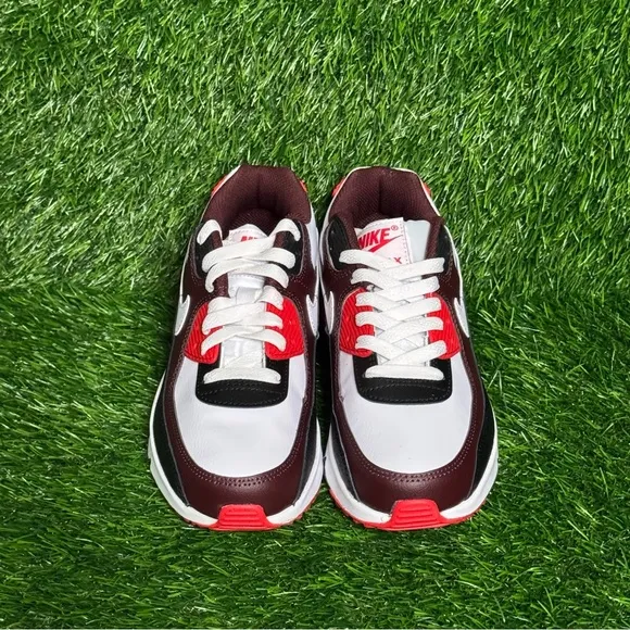 Size 4.5Y - Kids Nike Air Max 90 Burgundy Crush White Black - HF6358-600