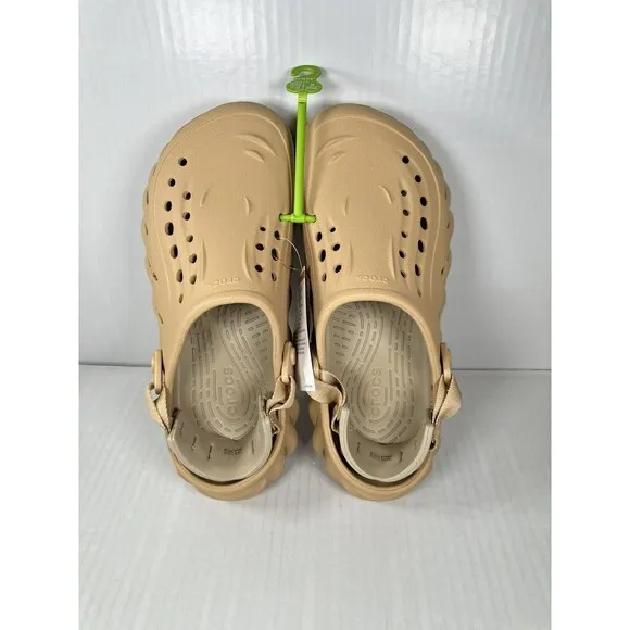 Size 8 Crocs Echo Mens Slip On Clogs Shoes Wheat Beige Comfort 207937-209 NEW