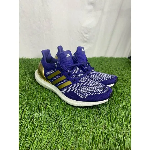 Size 8 Worn 1x Adidas Men’s FV0282 Ultra Boost 1.0 Purple Gold “UW Huskies”