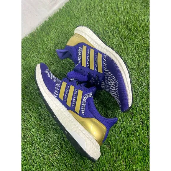 Size 8 Worn 1x Adidas Men’s FV0282 Ultra Boost 1.0 Purple Gold “UW Huskies”