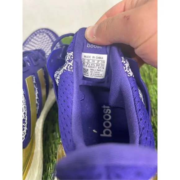 Size 8 Worn 1x Adidas Men’s FV0282 Ultra Boost 1.0 Purple Gold “UW Huskies”