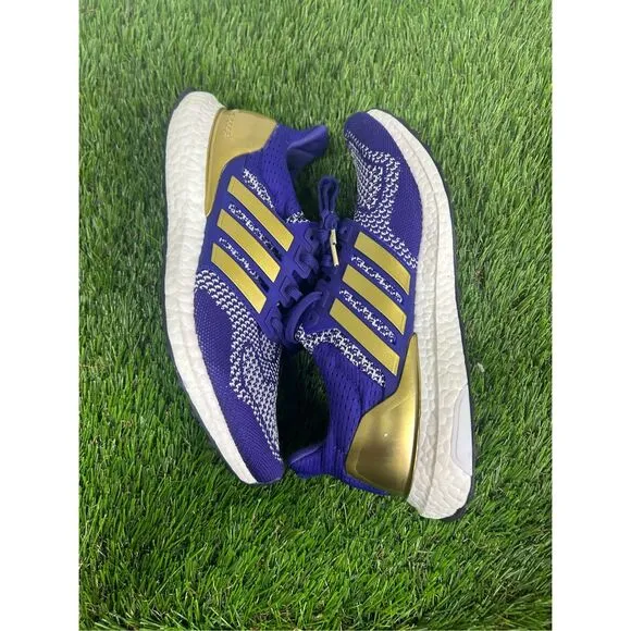 Size 8 Worn 1x Adidas Men’s FV0282 Ultra Boost 1.0 Purple Gold “UW Huskies”