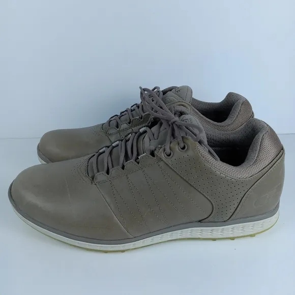 Skechers Go Golf Elite 2 Shoes Mens Size 10 Stone Leather Spikeless Golf Golfing