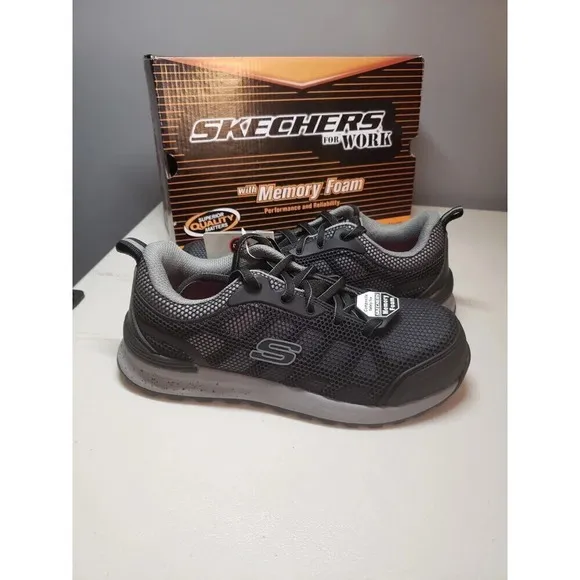 Skechers Womens Bulklin-Lyndale Black Safety Shoes Size 6.5