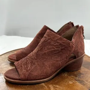 Sofft Shoes Wm 9M Carleight Brick Leather Open-Toe Ankle Boots Back Zip