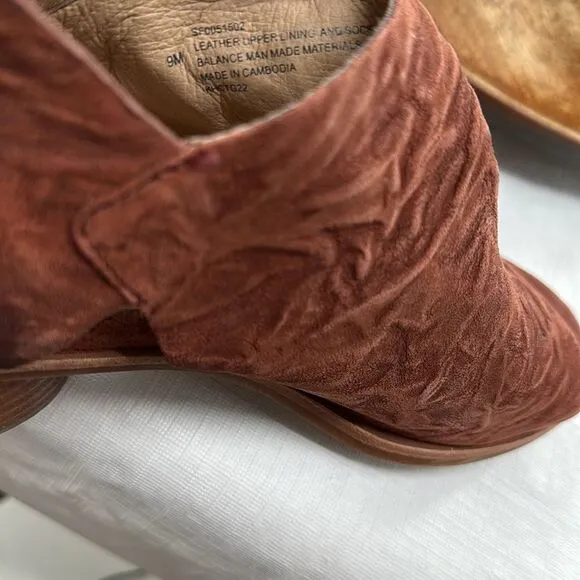 Sofft Shoes Wm 9M Carleight Brick Leather Open-Toe Ankle Boots Back Zip