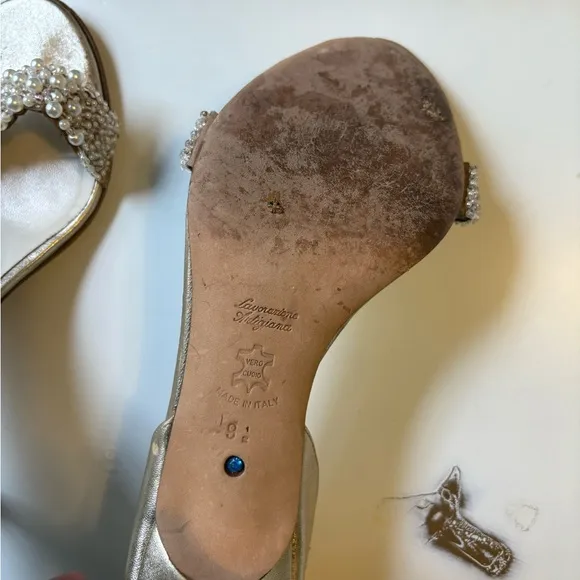Something Bleu Bridal Shoes Cream Cappy D'orsay Sandal 9.5