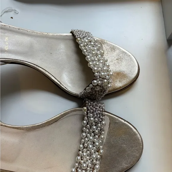 Something Bleu Bridal Shoes Cream Cappy D'orsay Sandal 9.5