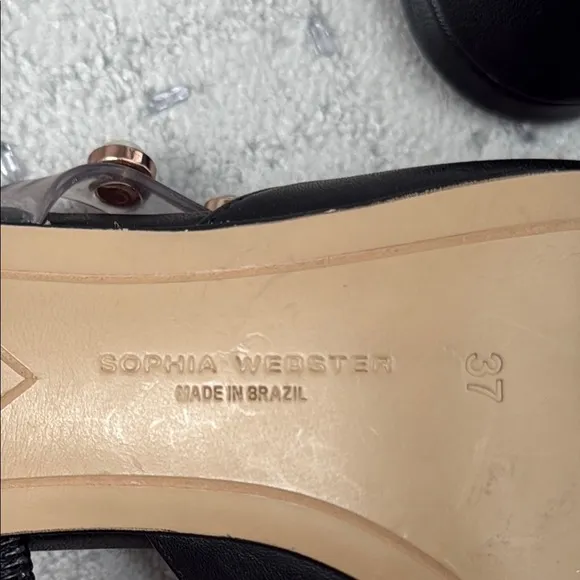 Sophia Webster Elegant Black Women's Shoes with Gemstone Accents, size 37