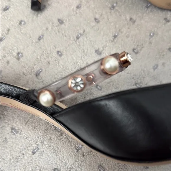 Sophia Webster Elegant Black Women's Shoes with Gemstone Accents, size 37