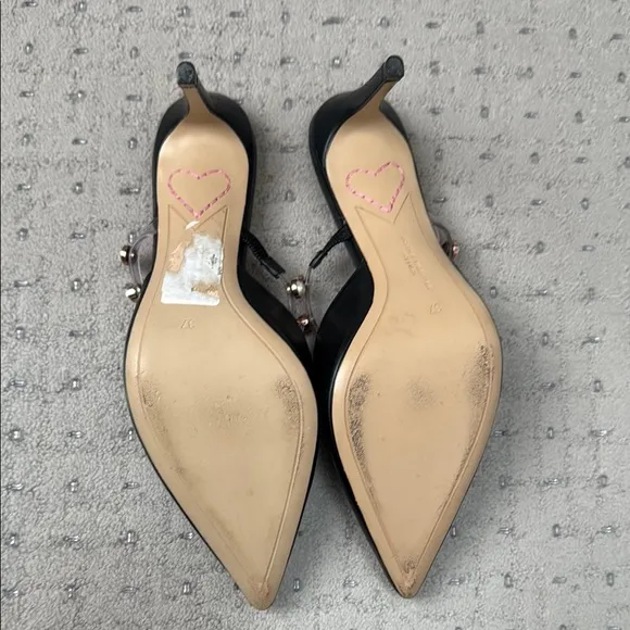 Sophia Webster Elegant Black Women's Shoes with Gemstone Accents, size 37