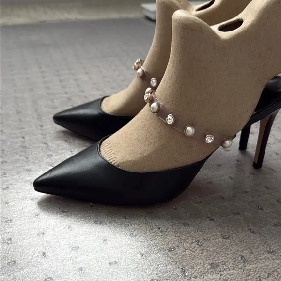 Sophia Webster Elegant Black Women's Shoes with Gemstone Accents, size 37