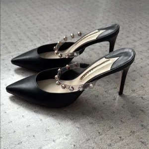 Sophia Webster Elegant Black Women's Shoes with Gemstone Accents, size 37