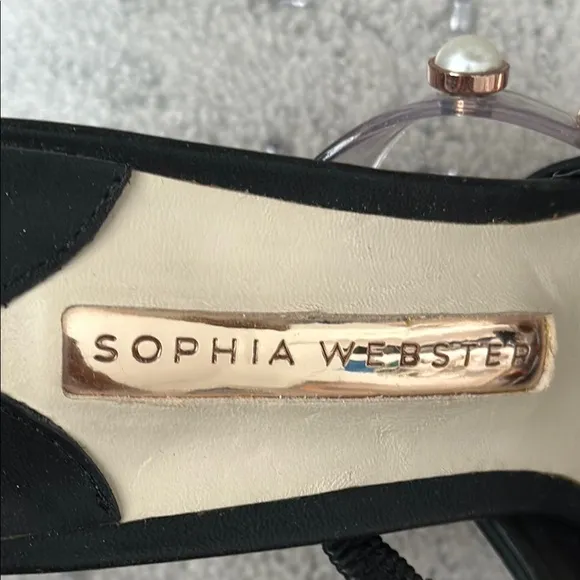 Sophia Webster Elegant Black Women's Shoes with Gemstone Accents, size 37