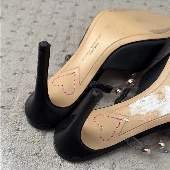 Sophia Webster Elegant Black Women's Shoes with Gemstone Accents, size 37