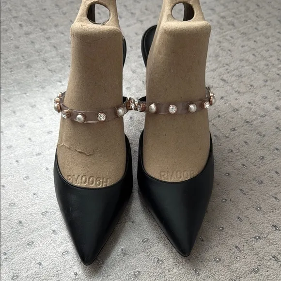 Sophia Webster Elegant Black Women's Shoes with Gemstone Accents, size 37