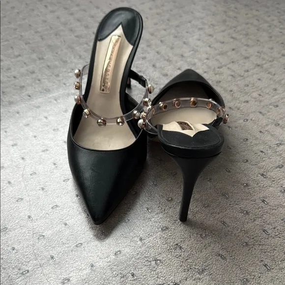 Sophia Webster Elegant Black Women's Shoes with Gemstone Accents, size 37