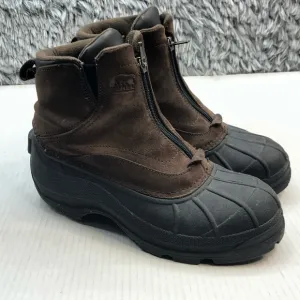 Sorel Boots Coldpac Men 8.5 Shoes Brown Leather Mid Top Hiking Trail Combat Rain