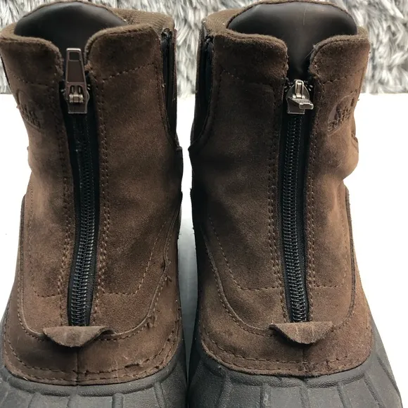Sorel Boots Coldpac Men 8.5 Shoes Brown Leather Mid Top Hiking Trail Combat Rain