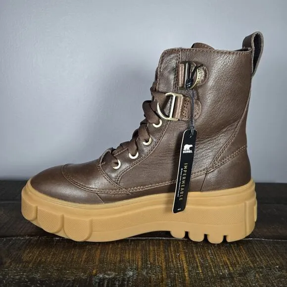 Sorel Caribou X Womens Size 7.5 Platform Waterproof Leather Boots Brown