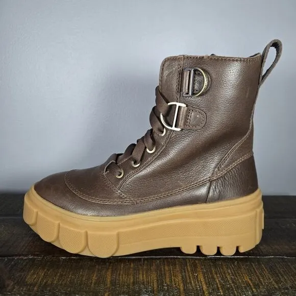 Sorel Caribou X Womens Size 7.5 Platform Waterproof Leather Boots Brown