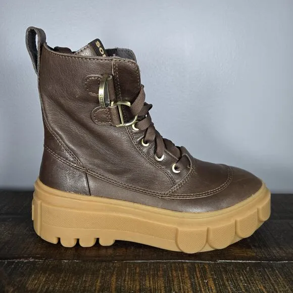 Sorel Caribou X Womens Size 7.5 Platform Waterproof Leather Boots Brown