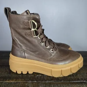 Sorel Caribou X Womens Size 7.5 Platform Waterproof Leather Boots Brown
