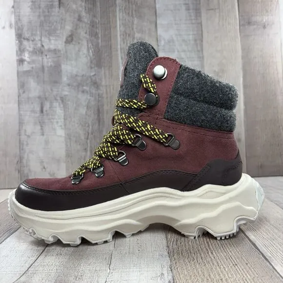 Sorel Kinetic Breakthru Conquest Womens 7 Sneaker Boots Bootie Waterproof Maroon
