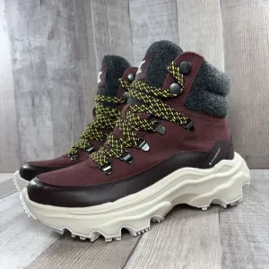 Sorel Kinetic Breakthru Conquest Womens 7 Sneaker Boots Bootie Waterproof Maroon